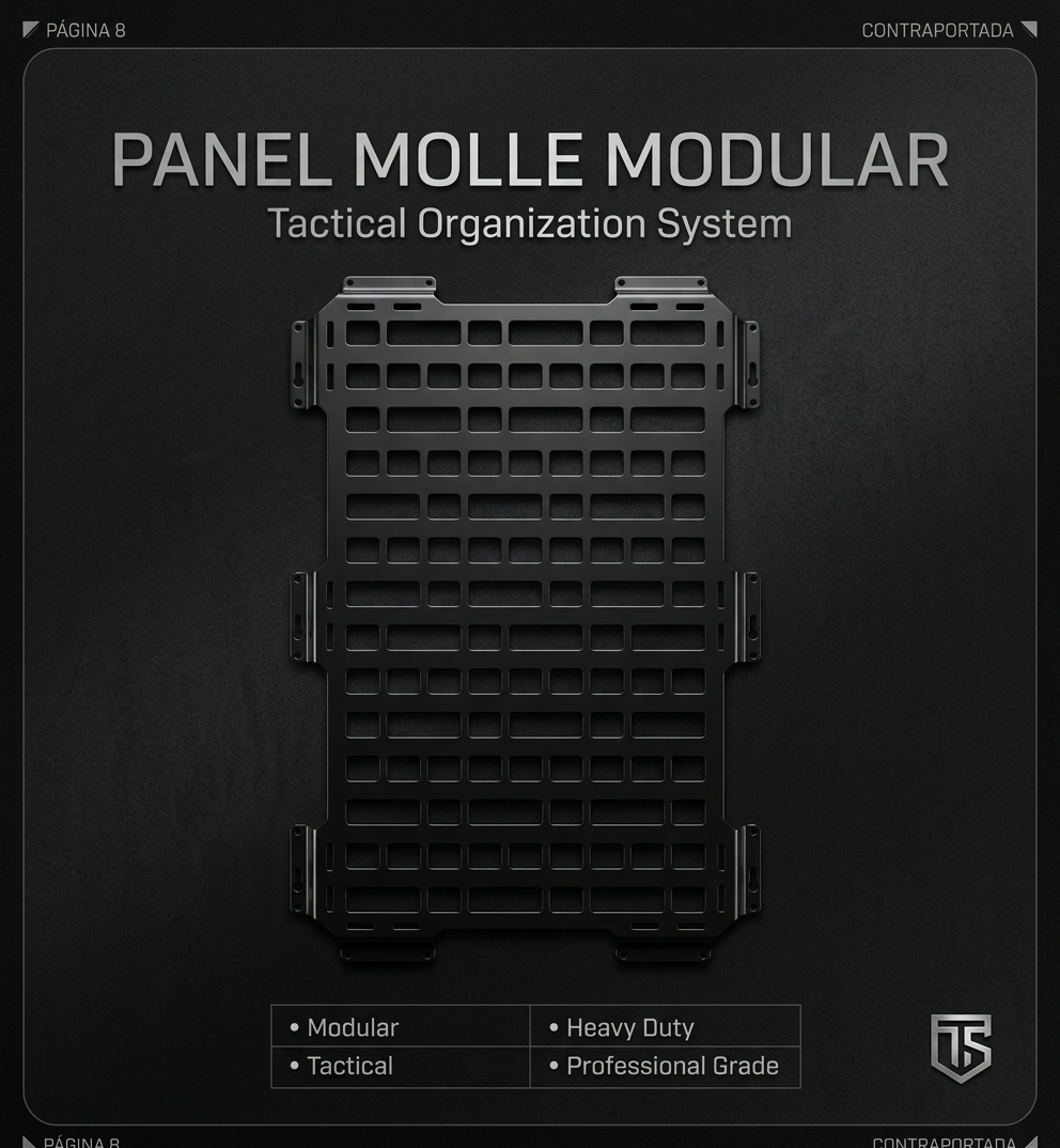Panel Organizador MOLLE Modular Multiusos de Metal | Organizador táctico para Home Defense | Montaje en Pared, Puerta de casa, Coche, Remolque, Camper, campingcar, Furgoneta - Imagen 6