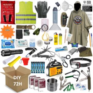 Kit de supervivencia 72h COMPLETA Profesional DIY para mochila de emergencia (No incluye Mochila)