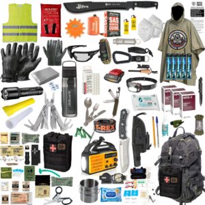 Mochila de SUPERVIVENCIA 72H APOCALYPSE COMPACT 25L + BOTIQUIN PRO+ | EMERGENCIAS 72 horas (1 persona) 100 piezas